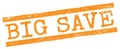 BIG SAVE text on orange lines stamp sign Royalty Free Stock Photo