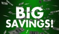 Big Savings Money Prices Falling Sale Deal