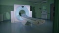 A big scanner. One tomographic scanner in an empty room.