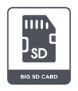 big sd card icon in trendy design style. big sd card icon isolated on white background. big sd card vector icon simple and modern