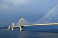 Big sea bridge Rion Antirion Greece Patras photo Royalty Free Stock Photo