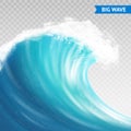 Big Wave On Transparent Background Royalty Free Stock Photo