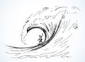 Big sea wave. Vector drawing