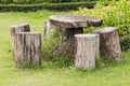 Big seat chairs made of wood trunk