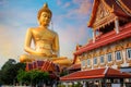 The Big Seated Buddha Statue at Wat Paknam Phasi Charoen in Bangkok, Thailand