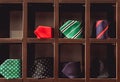 Big selection of classic silk neck ties Royalty Free Stock Photo