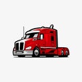 Big Semi Truck 18 Wheeler Vector Art Illustration. Best for Trucking Related Industry Royalty Free Stock Photo