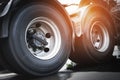 Big Semi Truck Wheels Tires. Rubber, Vechicle Tyres. Freight Trucks Transport Logistics