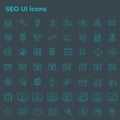 Big SEO icon set, trendy flat icons