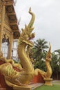 Big serpant at the temple. Art of Thailand`s serpent