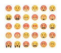 Big set of angry emoticon vector Royalty Free Stock Photo