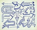 Set of arrow doodle Royalty Free Stock Photo