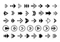 Big set of arrows black icon on a white background. Arrow icon. Collection of vector arrows. Arrow. Cursor. Modern simple arrows. Royalty Free Stock Photo