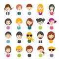 Big set of avatars profile pictures flat icons.