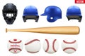 Big set of baseball equipment Royalty Free Stock Photo