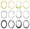 Big set of black, golden and silver frames Royalty Free Stock Photo