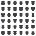 Big set of black shields on a white background Royalty Free Stock Photo