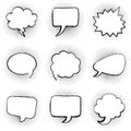 Big set of blank template comic text speech chat bubble halftone dot background style pop art Royalty Free Stock Photo