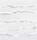 Big set of blank Torn paper sheets. Vector note pieces collection with sticky tape. Royalty Free Stock Photo