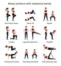 Big set booty workout with resistance bands Royalty Free Stock Photo