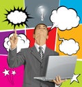 Big Set Of Bubble Speech And Man Looking Up Royalty Free Stock Photo