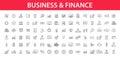 Big set of Business and Finance web icons in line style. Money, bank, contact, infographic. Icon collection. Vector illustration