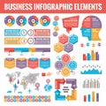 Big set of business infographic elements for presentation, brochure, web site and other projects. Abstract infographics templates Royalty Free Stock Photo