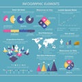 A big set of business infographic elements. Royalty Free Stock Photo