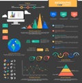 Big set of business infographic elements. Royalty Free Stock Photo