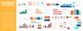 Big set of business infographics. Business icons. Elements marketing charts, steps, business processes, diagram, graphs, strategy