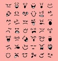 Big set of cartoon facial expressions