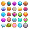 Big set of cartoon round buttons Royalty Free Stock Photo