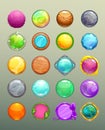 Big set of cartoon round colorful buttons Royalty Free Stock Photo