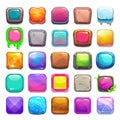 Big set of cartoon square buttons Royalty Free Stock Photo