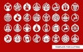 Big set of Christmas decorations. Royalty Free Stock Photo