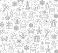 Big set of Christmas design element in doodle style Royalty Free Stock Photo