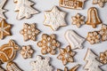 Big set Christmas gingerbread Royalty Free Stock Photo