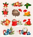 Big set of Christmas icons and objects. Royalty Free Stock Photo