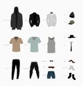 Big set of clothes top, bottom, shoes Royalty Free Stock Photo