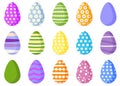 Big set of color Easter eggs Royalty Free Stock Photo