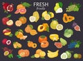 Big set of colored fruits. Royalty Free Stock Photo