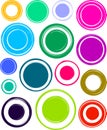 Big set of colorful very bright grunge templates for rubber stamps