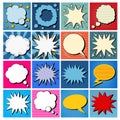 Big Set of Comics Bubbles in Pop Art Style Royalty Free Stock Photo