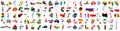 Big set of countries maps with flag on transparent background Royalty Free Stock Photo