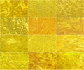 Big set creative luxury leaf gold foil textures for background Royalty Free Stock Photo