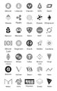 Big set of crypto currency logo coins Bitcoin, Nem, Dash, Litecoin, Monero, Ethereum, Dash, Ripple, and other