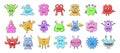 Big set of cute monsters icons Royalty Free Stock Photo