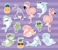 Cute stickers set Royalty Free Stock Photo