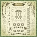 Big set of decorative design elements, vintage Royalty Free Stock Photo