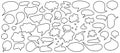 Big set of dialog boxes, different variants are hand drawn. Collection of speech bubbles for conversation, dialogue